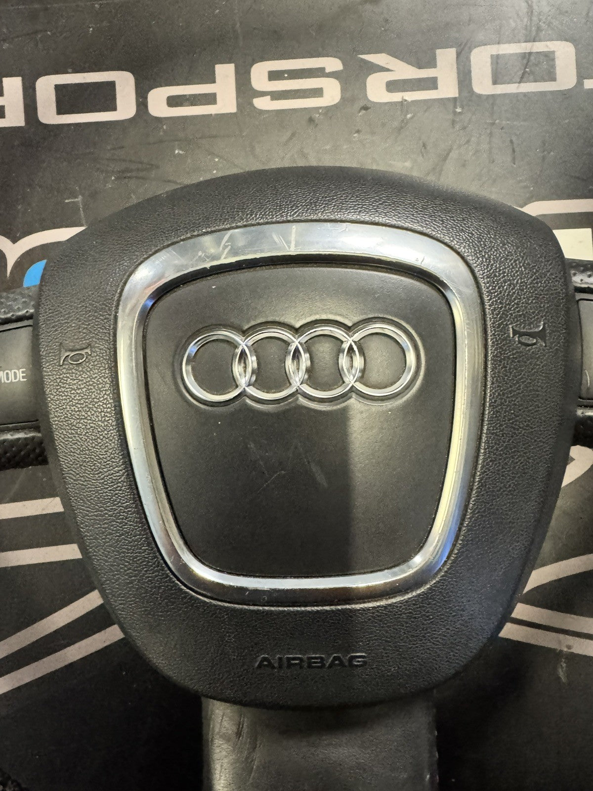 AUDI A3 8P BLACK LEATHER MULTIFUNCTION STEERING WHEEL 2009-12