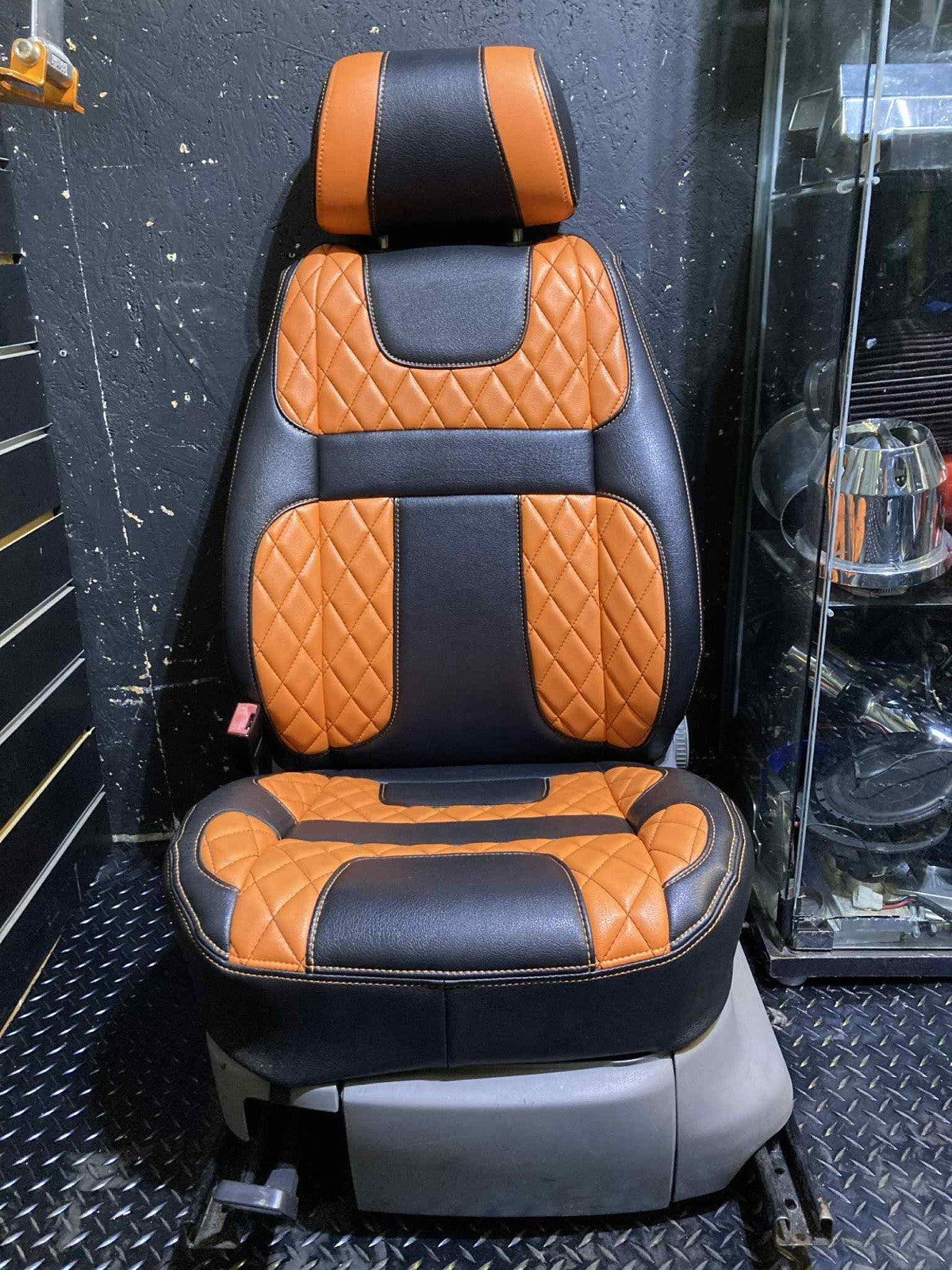 MK3 VW CADDY FRONT SEATS WITH CUSTOM LEATHER FITTED SEAT COVERS