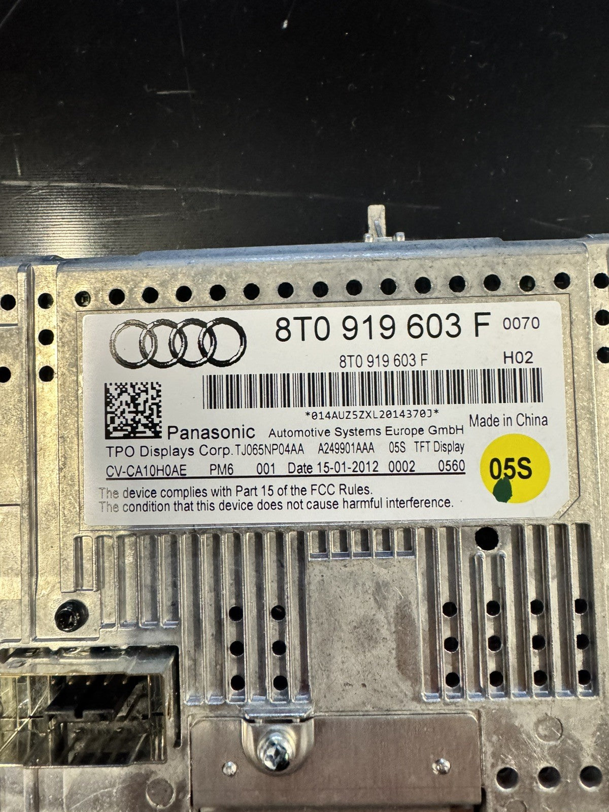 GENUINE AUDI A5 8T MONITOR DISPLAY SCREEN UNIT 8T0 919 603F