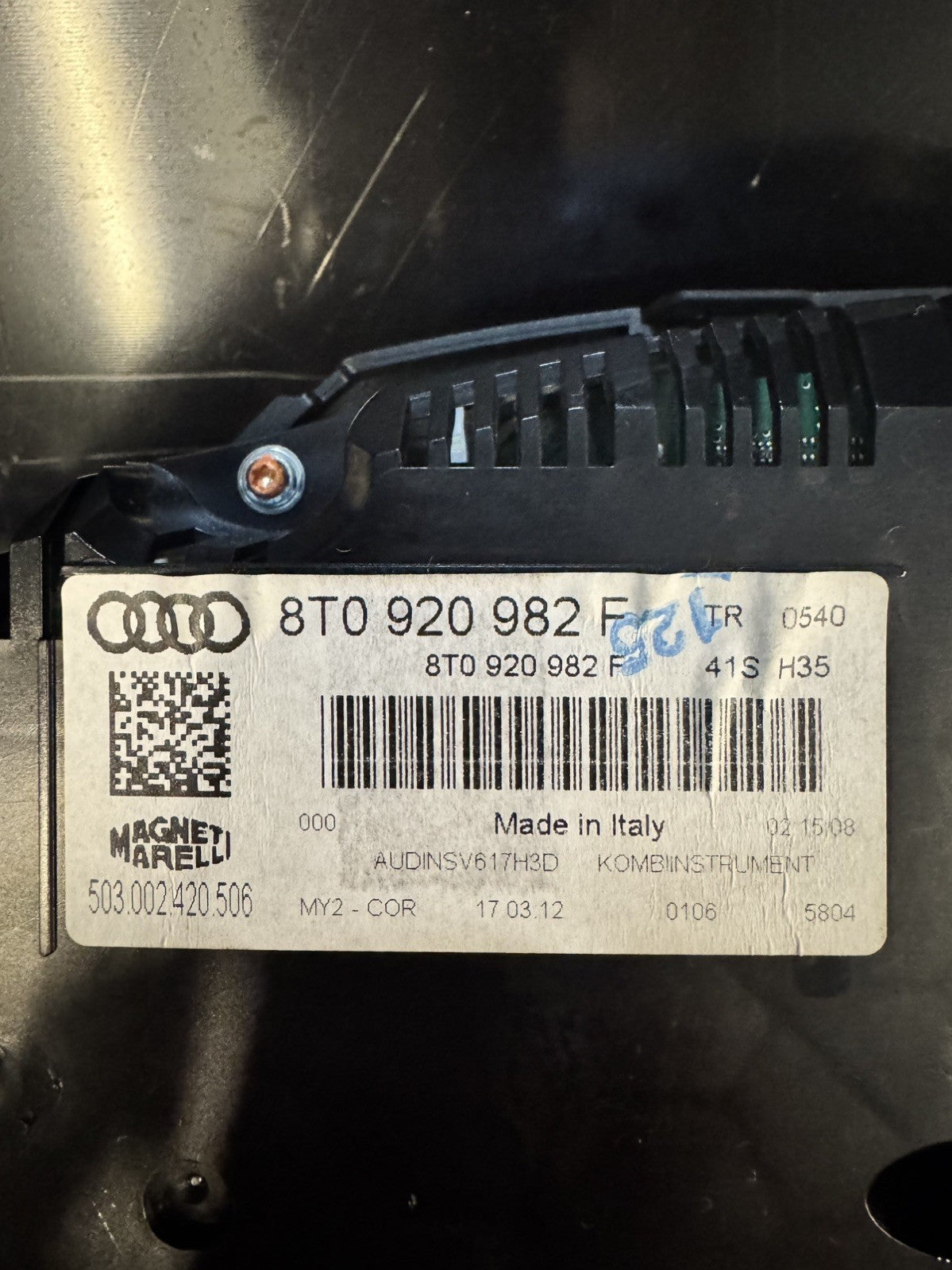 2012 Audi A5 Convertible 2.0 TDI S-Line Speedo Clocks Cluster 8T0920982F