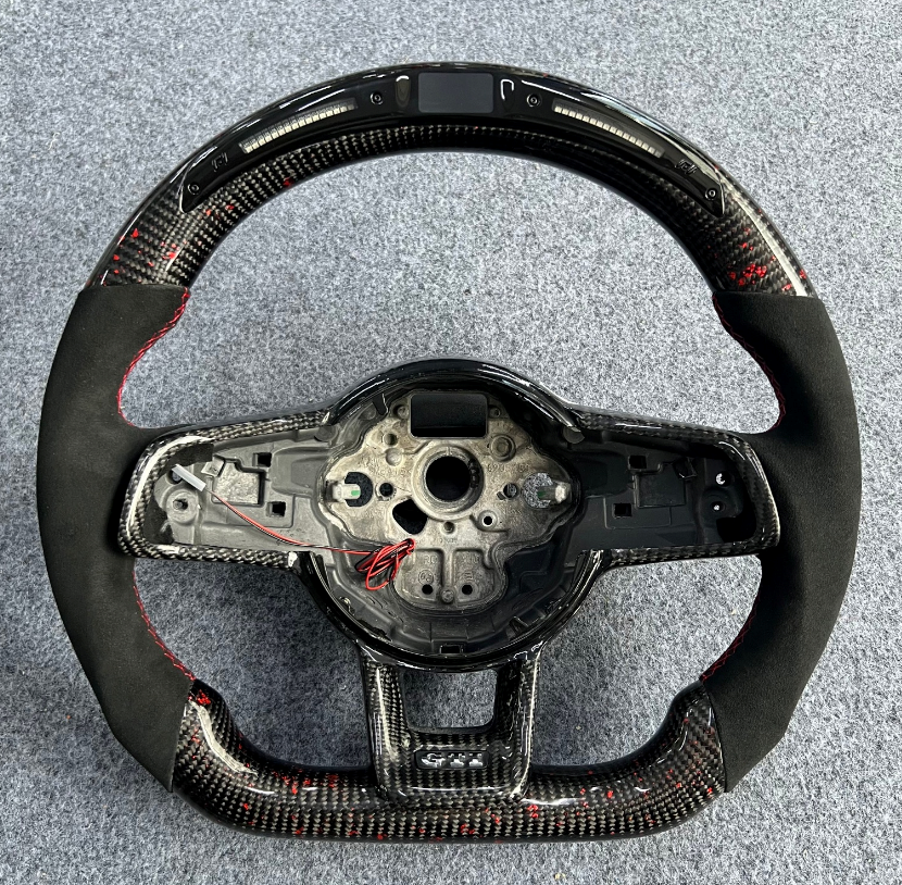 Volkswagen Golf MK7 / MK7.5 GTI / R LED Display Carbon Fibre Steering Wheel (LED CUSTOM / 2013 - 2020 Models)