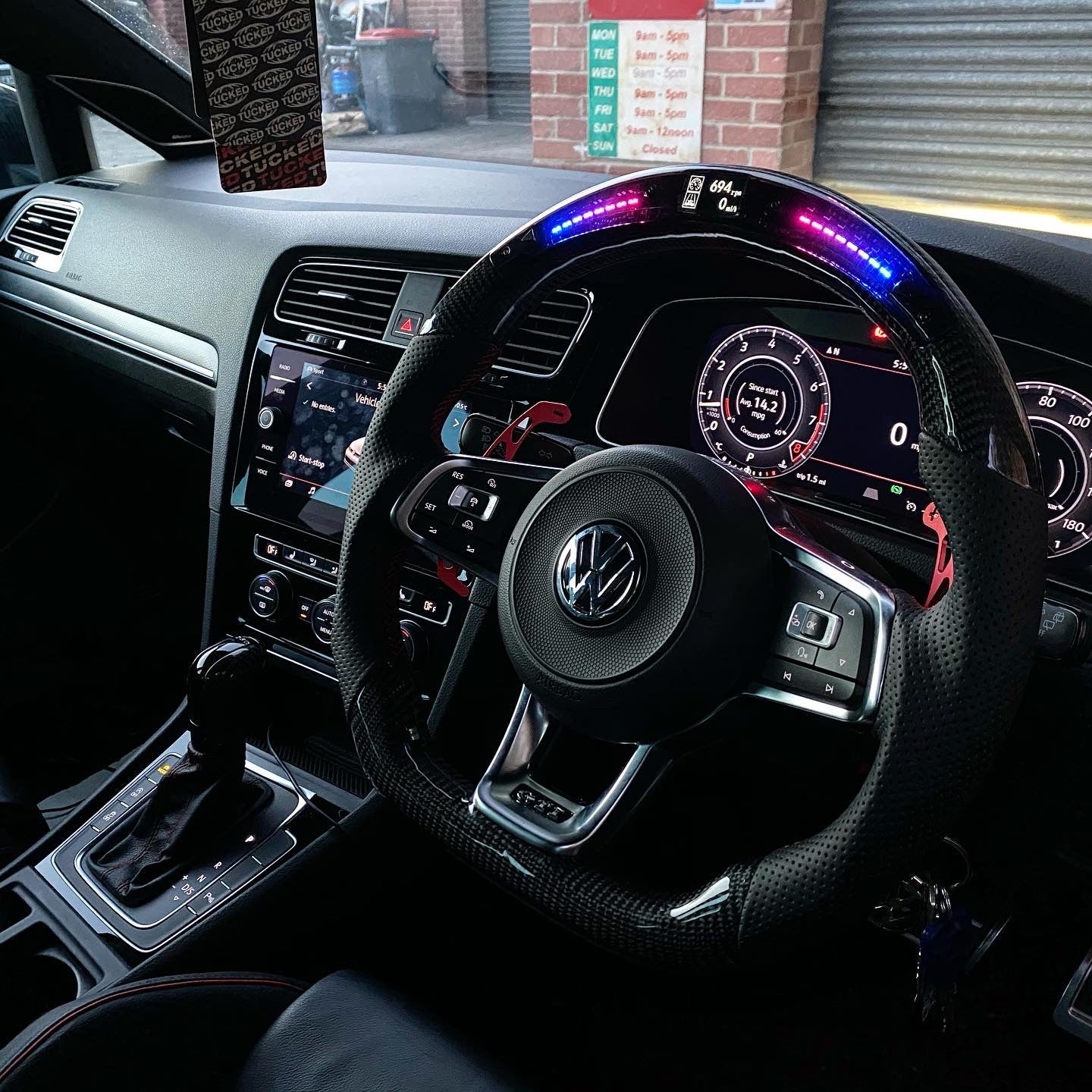 Volkswagen Golf MK7 / MK7.5 GTI / R LED Display Carbon Fibre Steering Wheel (LED CUSTOM / 2013 - 2020 Models)